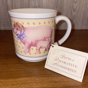 Pig Mug Coffee Cup Bonnet Piglet Creative Circle #8120 Country 11 oz Pink W/Tag
